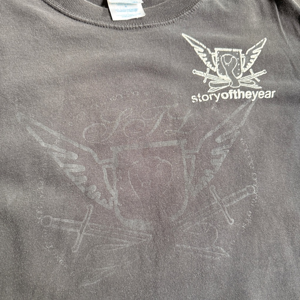 Y2K Story of the Year Band Tee | Faded 2000s Emo Graphic T-Shirt | Size L - Picture 2 of 7